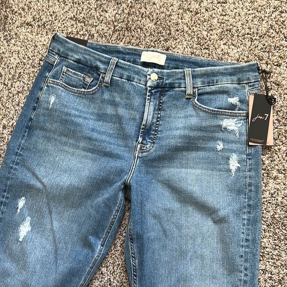 NWT Jen7 by 7 For All Mankind Slim Boyfriend Jeans 12 Robin Destroyed - Picture 9 of 9